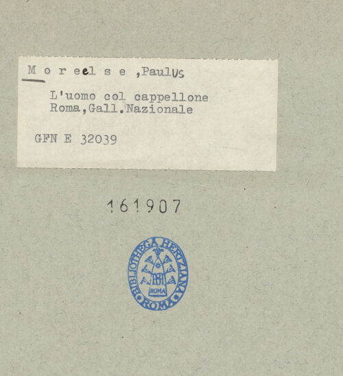 Rückseite von ICCD [https://www.deutsche-digitale-bibliothek.de/content/lizenzen/rv-ez/] Selbstbildnis - Gesamtansicht ohne Rahmen, bh161907_recto. Foto.