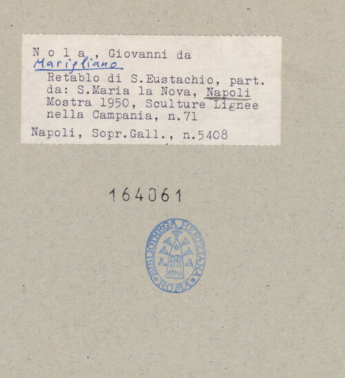 Rückseite von Sopr. BAS NA [https://www.deutsche-digitale-bibliothek.de/content/lizenzen/rv-ez/] Retabel des heiligen EustachiusSzenen aus dem Leben des heiligen Eustachius - Eustachius und seine Familie werden in der Stier von Falarides verbrannt, bh164061_recto. Foto.