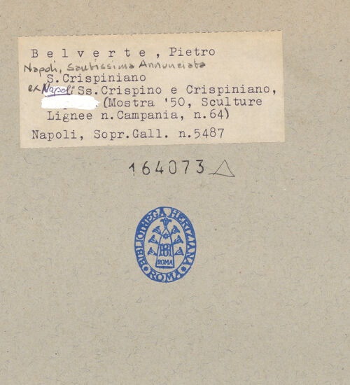 Rückseite von Sopr. BAS NA [https://www.deutsche-digitale-bibliothek.de/content/lizenzen/rv-ez/] Statuen aus dem Retabel der Heiligen Crispinus und CrispinianusHeilige Crispinus und Crispinianus - Heiliger Crispinus oder Crispinianus, Detail, bh164073_recto. Foto.