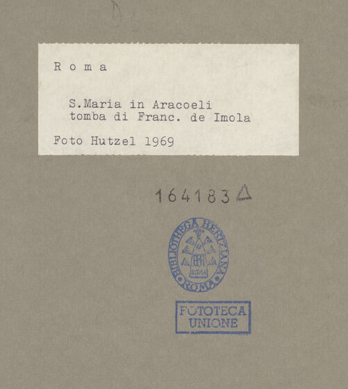 Rückseite von Hutzel, Max [https://www.deutsche-digitale-bibliothek.de/content/lizenzen/rv-ez/] Grabplatte des Francesco de Imola - , bh164183_recto. Foto.