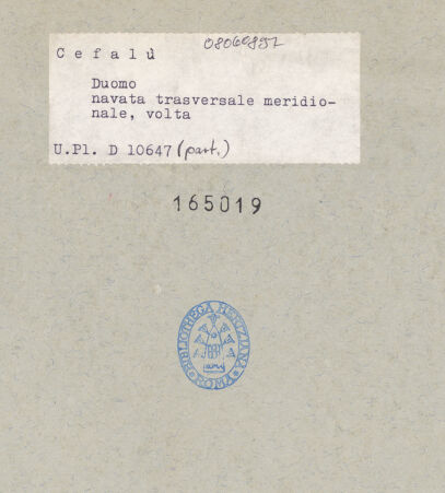 Rückseite von Bibliotheca Hertziana [https://www.deutsche-digitale-bibliothek.de/content/lizenzen/rv-fz/] CattedraleVierung und Querhaus - Südquerhaus, Gewölbe, bh165019_recto. Foto: Schwarz, Heinrich Mathias.