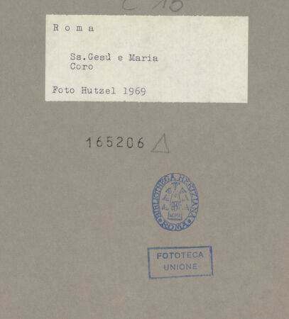 Rückseite von Hutzel, Max [https://www.deutsche-digitale-bibliothek.de/content/lizenzen/rv-ez/] Santi Nomi di Gesù e MariaCappella Maggiore - Blick von der rechten Mittelschiffswand, bh165206_recto. Foto: Hutzel, Max.