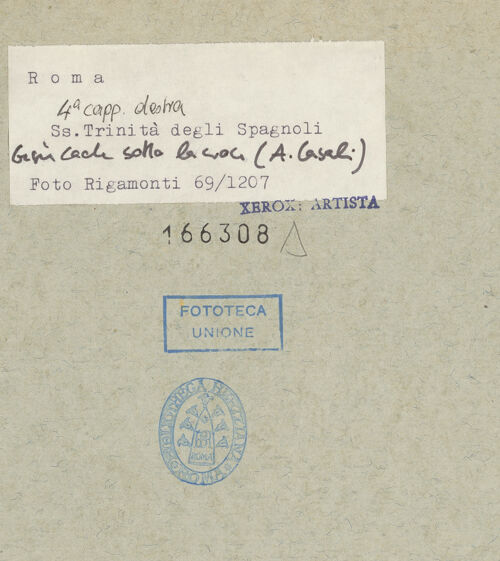 Rückseite von Bibliotheca Hertziana [https://www.deutsche-digitale-bibliothek.de/content/lizenzen/rv-fz/] Passion ChristiChristus fällt unter dem Kreuz - , bh166308_recto. Foto: Rigamonti.