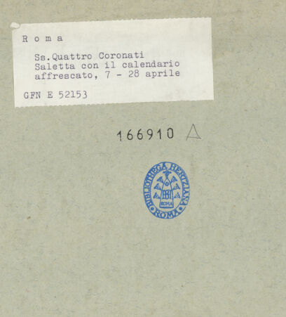 Rückseite von ICCD [https://www.deutsche-digitale-bibliothek.de/content/lizenzen/rv-ez/] Liturgischer Kalender - 7. bis 28. April, bh166910_recto. Foto.