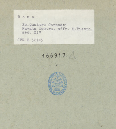 Rückseite von ICCD [https://www.deutsche-digitale-bibliothek.de/content/lizenzen/rv-ez/] Dreiteiliges Fresko: Christus als Schmerzensmann mit Engeln und mit den ApostelfürstenPetrus (rechts vom Schmerzensmann) - Gesamtansicht, bh166917_recto. Foto.