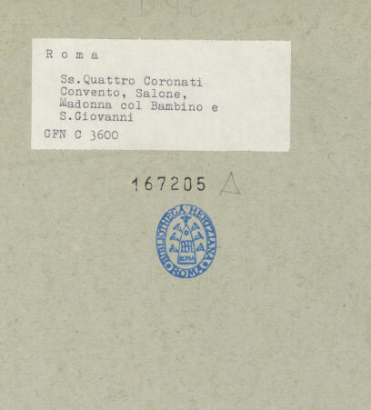 Rückseite von ICCD [https://www.deutsche-digitale-bibliothek.de/content/lizenzen/rv-ez/] Madonna mit Johannesknaben - Gesamtansicht, bh167205_recto. Foto.