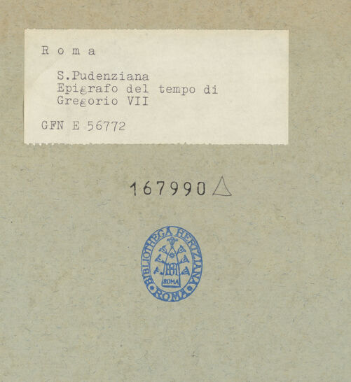 Rückseite von ICCD [https://www.deutsche-digitale-bibliothek.de/content/lizenzen/rv-ez/] Epigraph aus der Zeit Gregor VII. - , bh167990_recto. Foto.