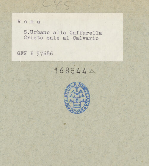 Rückseite von ICCD [https://rightsstatements.org/page/CNE/1.0/] Szenen aus dem Leben und der Passion Christi, verschiedene Märtyrer und Szenen aus der Vita der Heiligen Urban und CaeciliaVita und Passion Christi - Die Kreuztragung Christi, bh168544_recto. Foto.