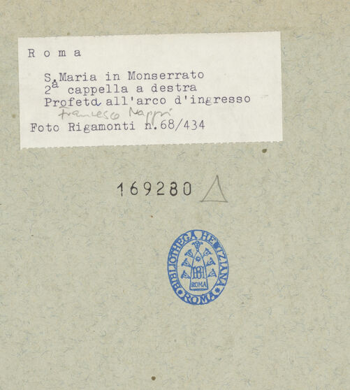 Rückseite von Rigamonti [https://rightsstatements.org/page/CNE/1.0/] Marienzyklus in der Cappella FerrerPropheten - ein Prophet, bh169280_recto. Foto: Rigamonti.