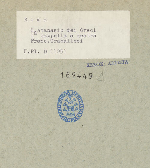 Rückseite von Bibliotheca Hertziana [https://www.deutsche-digitale-bibliothek.de/content/lizenzen/rv-fz/] Verkündigung - Gesamtansicht, bh169449_recto. Foto.