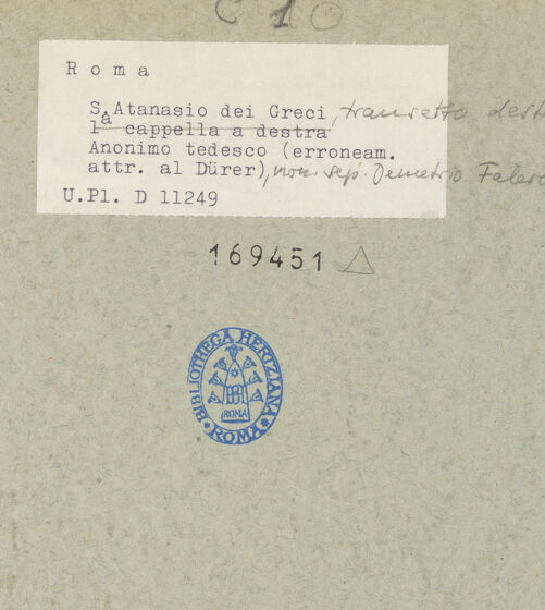 Rückseite von Bibliotheca Hertziana [https://www.deutsche-digitale-bibliothek.de/content/lizenzen/rv-fz/] Ecce Homo - Gesamtansicht, bh169451_recto. Foto.