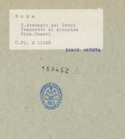 Rückseite von Bibliotheca Hertziana [https://www.deutsche-digitale-bibliothek.de/content/lizenzen/rv-fz/] Kreuzigung Christi mit Maria und Johannes - Gesamtansicht, bh169452_recto. Foto.