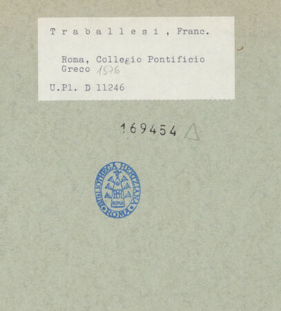 Rückseite von Bibliotheca Hertziana [https://www.deutsche-digitale-bibliothek.de/content/lizenzen/rv-fz/] Segnender Christus - , bh169454_recto. Foto.