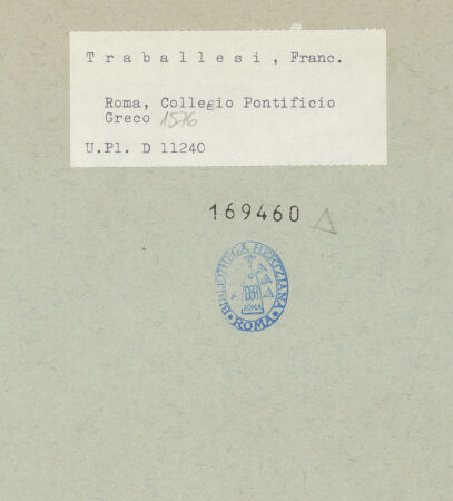 Rückseite von Bibliotheca Hertziana [https://www.deutsche-digitale-bibliothek.de/content/lizenzen/rv-fz/] Die zwölf Aposteldrei Apostel - , bh169460_recto. Foto.