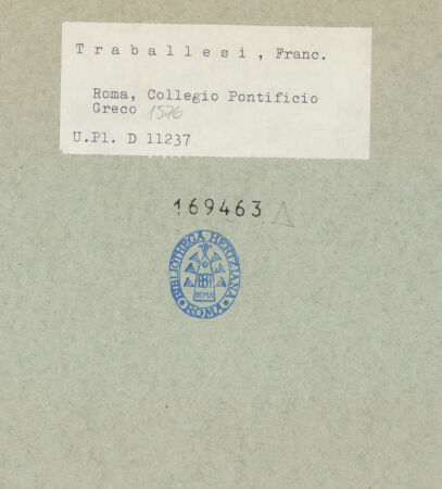 Rückseite von Bibliotheca Hertziana [https://www.deutsche-digitale-bibliothek.de/content/lizenzen/rv-fz/] Die zwölf Aposteldrei Apostel - , bh169463_recto. Foto.