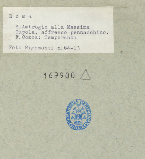 Rückseite von Bibliotheca Hertziana [https://www.deutsche-digitale-bibliothek.de/content/lizenzen/rv-fz/] Triumph der KardinaltugendenTemperantia - Gesamtansicht, bh169900_recto. Foto: Rigamonti.