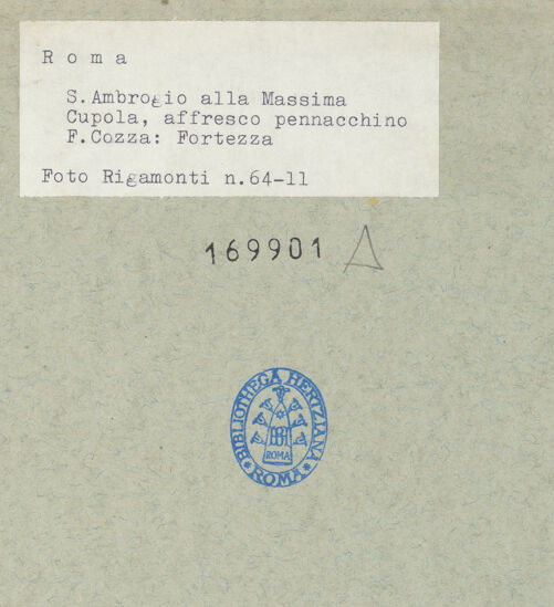 Rückseite von Bibliotheca Hertziana [https://www.deutsche-digitale-bibliothek.de/content/lizenzen/rv-fz/] Triumph der KardinaltugendenFortitudo - Gesamtansicht, bh169901_recto. Foto: Rigamonti.