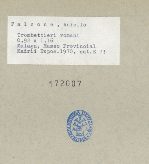 Rückseite von Getty Research Institute [https://www.deutsche-digitale-bibliothek.de/content/lizenzen/rv-ez/] Santa Maria della Rosa - Langhaus, westliche Mittelschiffsarkaden, nach Norden, bh172007_recto. Foto: Hutzel, Max.