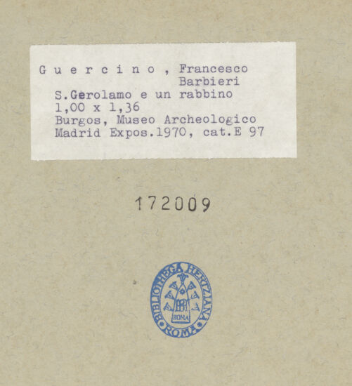 Rückseite von Getty Research Institute [https://www.deutsche-digitale-bibliothek.de/content/lizenzen/rv-ez/] Santa Maria della Rosa - Westliche Mittelschiffswand, 3. Joch, nach Süden, bh172009_recto. Foto: Hutzel, Max.