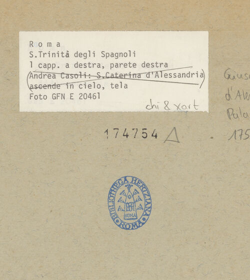 Rückseite von ICCD [https://www.deutsche-digitale-bibliothek.de/content/lizenzen/rv-ez/] Die heilige Katharina von Alexandrien - , bh174754_recto. Foto.