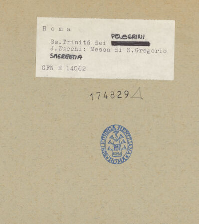 Rückseite von ICCD (GFN) [https://www.deutsche-digitale-bibliothek.de/content/lizenzen/rv-ez/] Gregorsmesse - Gesamtansicht, bh174829_recto. Foto.