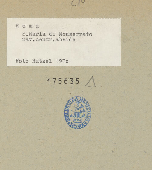 Rückseite von Hutzel, Max [https://www.deutsche-digitale-bibliothek.de/content/lizenzen/rv-fz/] Santa Maria in Monserrato - Blick ins Gewölbe des Chors, bh175635_recto. Foto: Hutzel, Max.