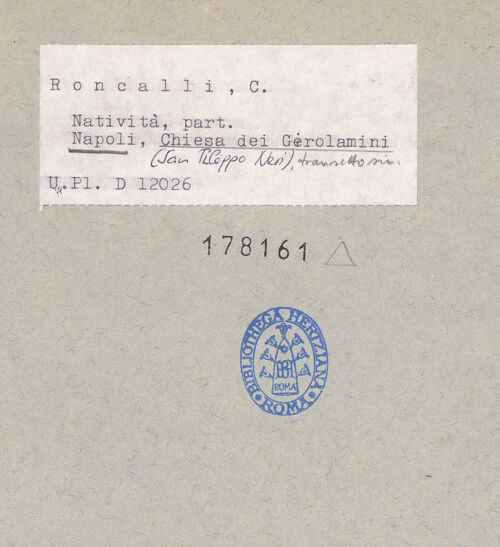 Rückseite von Bibliotheca Hertziana [https://www.deutsche-digitale-bibliothek.de/content/lizenzen/rv-fz/] Geburt Christi - Detail, bh178161_recto. Foto.