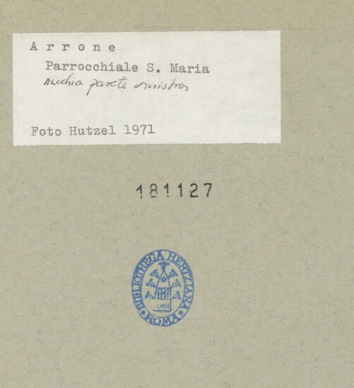 Rückseite von Getty Research Institute [https://www.deutsche-digitale-bibliothek.de/content/lizenzen/rv-ez/] Ausmalung der Kapelle der Arroni - Gesamtansicht, bh181127_recto. Foto: Hutzel, Max.