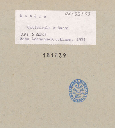 Rückseite von Bibliotheca Hertziana [https://www.deutsche-digitale-bibliothek.de/content/lizenzen/rv-fz/] Duomo - Blick auf den Dombezirk, bh181839_recto. Foto: Lehmann-Brockhaus, Otto.