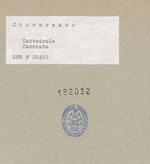 Rückseite von ICCD [https://www.deutsche-digitale-bibliothek.de/content/lizenzen/rv-ez/] Cattedrale - Westfassade, Seitenansicht, bh182032_recto. Foto.