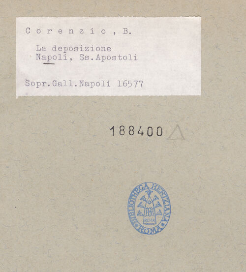 Rückseite von Sopr. BAS NA [https://www.deutsche-digitale-bibliothek.de/content/lizenzen/rv-ez/] Die Kreuzabnahme - Gesamtansicht, bh188400_recto. Foto.