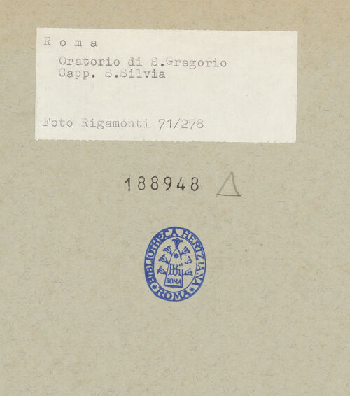 Rückseite von Bibliotheca Hertziana [https://www.deutsche-digitale-bibliothek.de/content/lizenzen/rv-fz/] Die heilige Silvia - , bh188948_recto. Foto: Rigamonti.