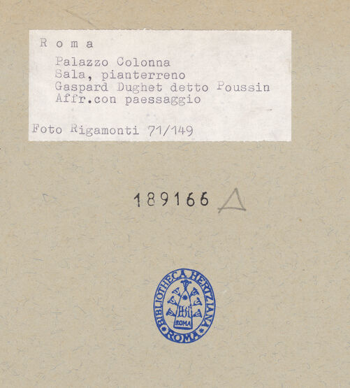 Rückseite von Bibliotheca Hertziana [https://www.deutsche-digitale-bibliothek.de/content/lizenzen/rv-fz/] Weite Landschaften hinter illusionistischer Kolonnade mit bekrönender BalustradeLandschaft mit Stromschnellen, weiter Ebene und Bergen - Detail der rechten unteren Ecke: Stromschnellen und Blick in Ebene, bh189166_recto. Foto: Rigamonti, F..