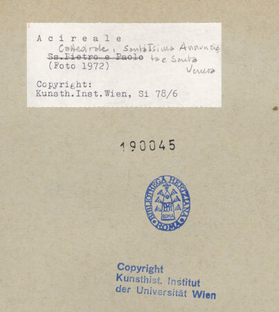 Rückseite von Kunsthistorisches Institut der Universität Wien [https://www.deutsche-digitale-bibliothek.de/content/lizenzen/rv-ez/] Duomo - Südquerhausarm, bh190045_recto. Foto.