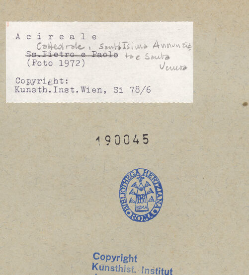 Rückseite von Kunsthistorisches Institut der Universität Wien [https://www.deutsche-digitale-bibliothek.de/content/lizenzen/rv-ez/] Duomo - Südquerhausarm, bh190045_recto. Foto.