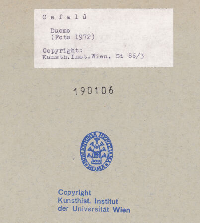 Rückseite von Kunsthistorisches Institut der Universität Wien [https://www.deutsche-digitale-bibliothek.de/content/lizenzen/rv-ez/] CattedraleVierung und Querhaus - Südquerhaus von Norden, bh190106_recto. Foto.