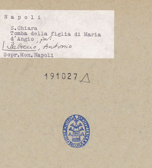 Rückseite von Sopr. BAS NA [https://www.deutsche-digitale-bibliothek.de/content/lizenzen/rv-ez/] Grabmal der Agnes und Klementia von Anjou-Durazzo - Gesamtansicht, bh191027_recto. Foto.