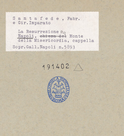 Rückseite von Sopr. BAS NA [https://www.deutsche-digitale-bibliothek.de/content/lizenzen/rv-ez/] Die Auferstehung Christi - Gesamtansicht, bh191402_recto. Foto.