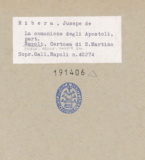 Rückseite von Sopr. BAS NA [https://www.deutsche-digitale-bibliothek.de/content/lizenzen/rv-ez/] Christus gibt den Aposteln die Kommunion - Detail: Christus, bh191406_recto. Foto.