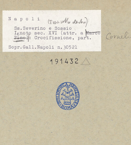 Rückseite von Sopr. BAS NA [https://www.deutsche-digitale-bibliothek.de/content/lizenzen/rv-ez/] Kreuzigung Christi - Detail: Christus, bh191432_recto. Foto.