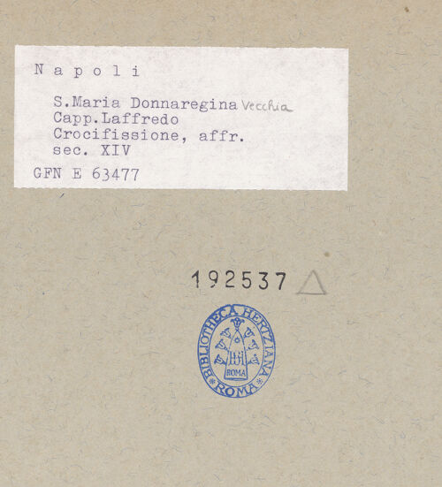 Rückseite von ICCD [https://www.deutsche-digitale-bibliothek.de/content/lizenzen/rv-ez/] Kreuzigung - Gesamtansicht, bh192537_recto. Foto.