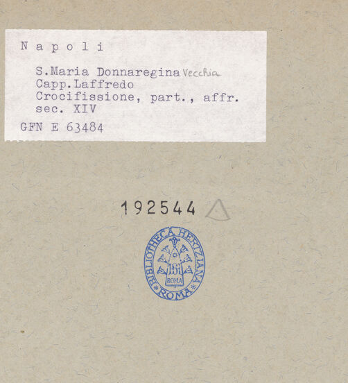 Rückseite von ICCD [https://www.deutsche-digitale-bibliothek.de/content/lizenzen/rv-ez/] Kreuzigung - Detail: Engel, bh192544_recto. Foto.