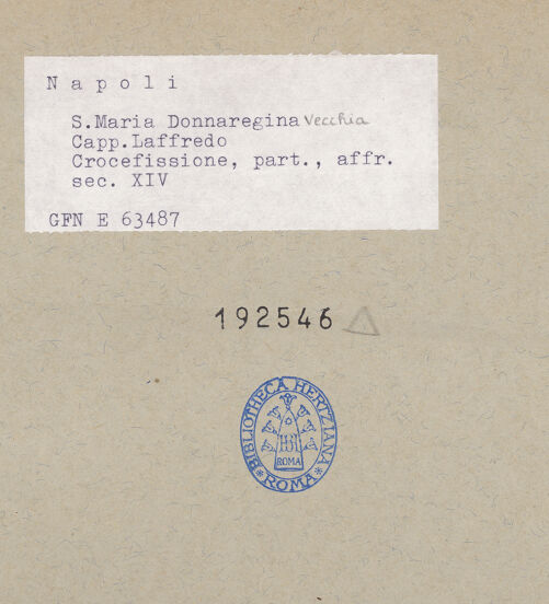 Rückseite von ICCD [https://www.deutsche-digitale-bibliothek.de/content/lizenzen/rv-ez/] Kreuzigung - Detail: Engel, bh192546_recto. Foto.