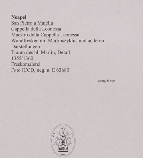 Rückseite von ICCD [https://www.deutsche-digitale-bibliothek.de/content/lizenzen/rv-ez/] Szenen aus dem Leben des heiligen MartinTraum des heiligen Martin - Detail: Christus und Engel, bh192548_recto. Foto.