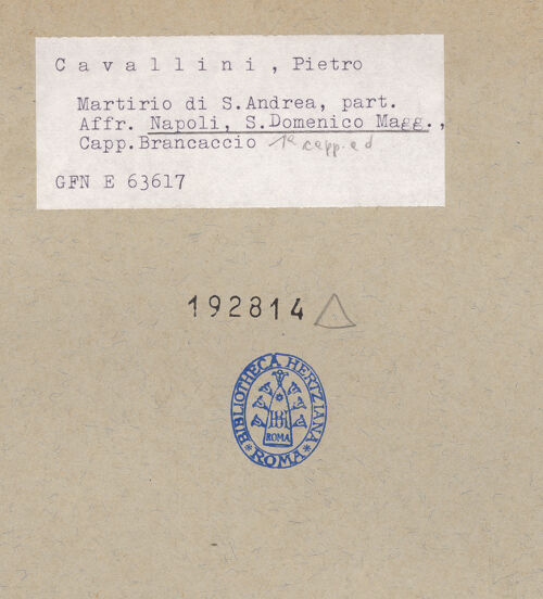 Rückseite von ICCD [https://www.deutsche-digitale-bibliothek.de/content/lizenzen/rv-ez/] Szenen aus dem Leben des Apostel AndreasMartyrium des Andreas - Gesamtansicht, bh192814_recto. Foto.