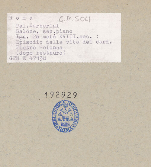 Rückseite von GFN [https://rightsstatements.org/page/CNE/1.0/] Pietro Colonna aus dem Sturm gerettet - , bh192929_recto. Foto.