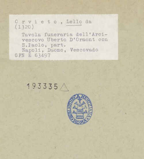 Rückseite von ICCD [https://www.deutsche-digitale-bibliothek.de/content/lizenzen/rv-ez/] Grabporträt des Erzbischofs Uberto d'Ormont - Erzbischof Uberto d'Ormont, Detail: Büste, bh193335_recto. Foto.