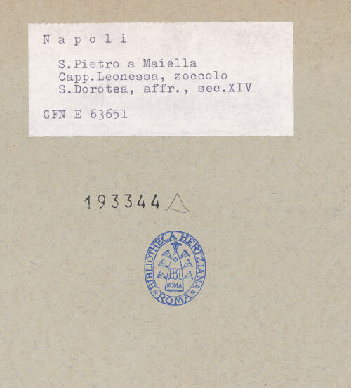 Rückseite von ICCD [https://www.deutsche-digitale-bibliothek.de/content/lizenzen/rv-ez/] Szenen aus dem Leben des heiligen MartinHeiligen und Madonna - Heilige (1), bh193344_recto. Foto.