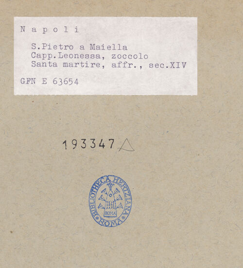 Rückseite von ICCD [https://www.deutsche-digitale-bibliothek.de/content/lizenzen/rv-ez/] Szenen aus dem Leben des heiligen MartinHeiligen und Madonna - Heilige (2), bh193347_recto. Foto.