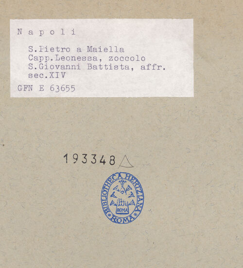 Rückseite von ICCD [https://www.deutsche-digitale-bibliothek.de/content/lizenzen/rv-ez/] Szenen aus dem Leben des heiligen MartinHeiligen und Madonna - Heiliger Johannes d. T., bh193348_recto. Foto.